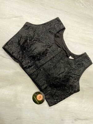 Stonework heavy square cut back neck blouse