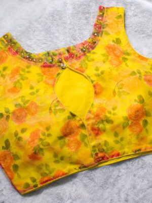 Yellow organza blouse