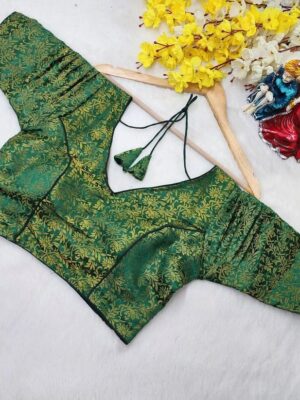 Heavy silk crushed sleeve blouse