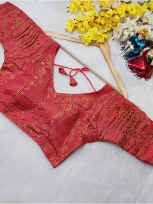 Heavy silk crushed sleeve blouse