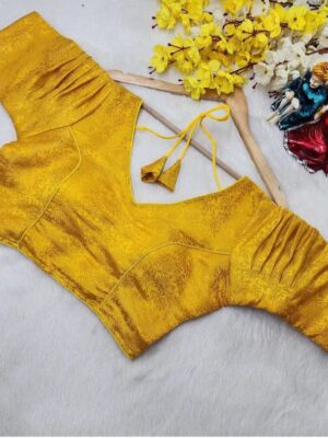 Heavy silk crushed sleeve blouse