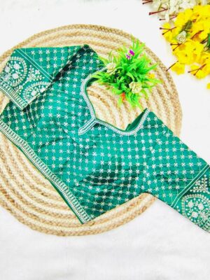 Silver sequins embroidered blouse