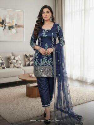 Multicoloured Sequins Heavy Silk Suit