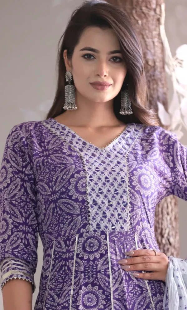 Cotton suit with gota patti work - Image 4