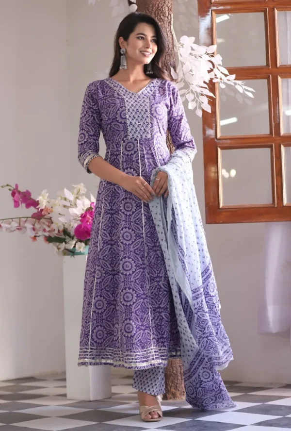 Cotton suit with gota patti work