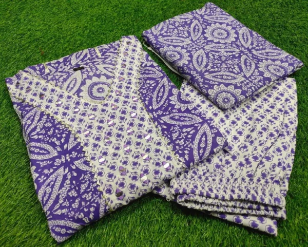Cotton suit with gota patti work - Image 3