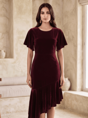Velvet Frill Dress