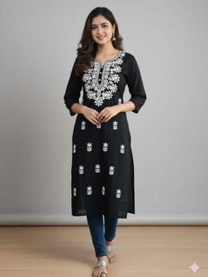 Floral embroidered kurti