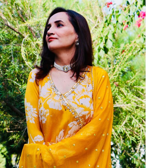 Angrakha style silk suit - Image 6