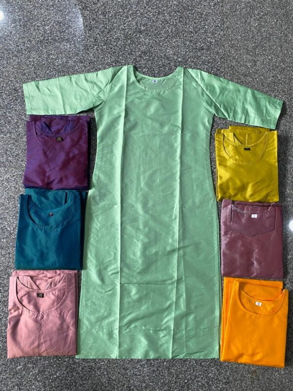 Silk kurti pant with printed organza dupatta - Image 2