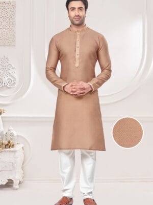 Silk jacquard fabric textured kurta with pajama
