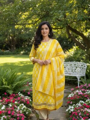 Anarkali suit with dupatta and pant