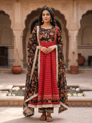 Cotton Suit With Cut Dana Work