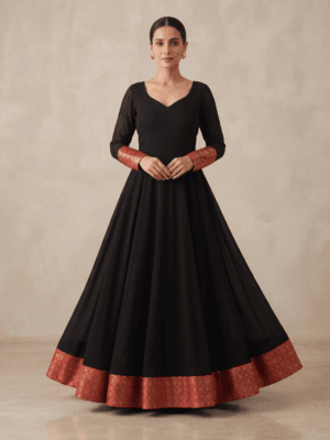 Pleated Georgette Gown